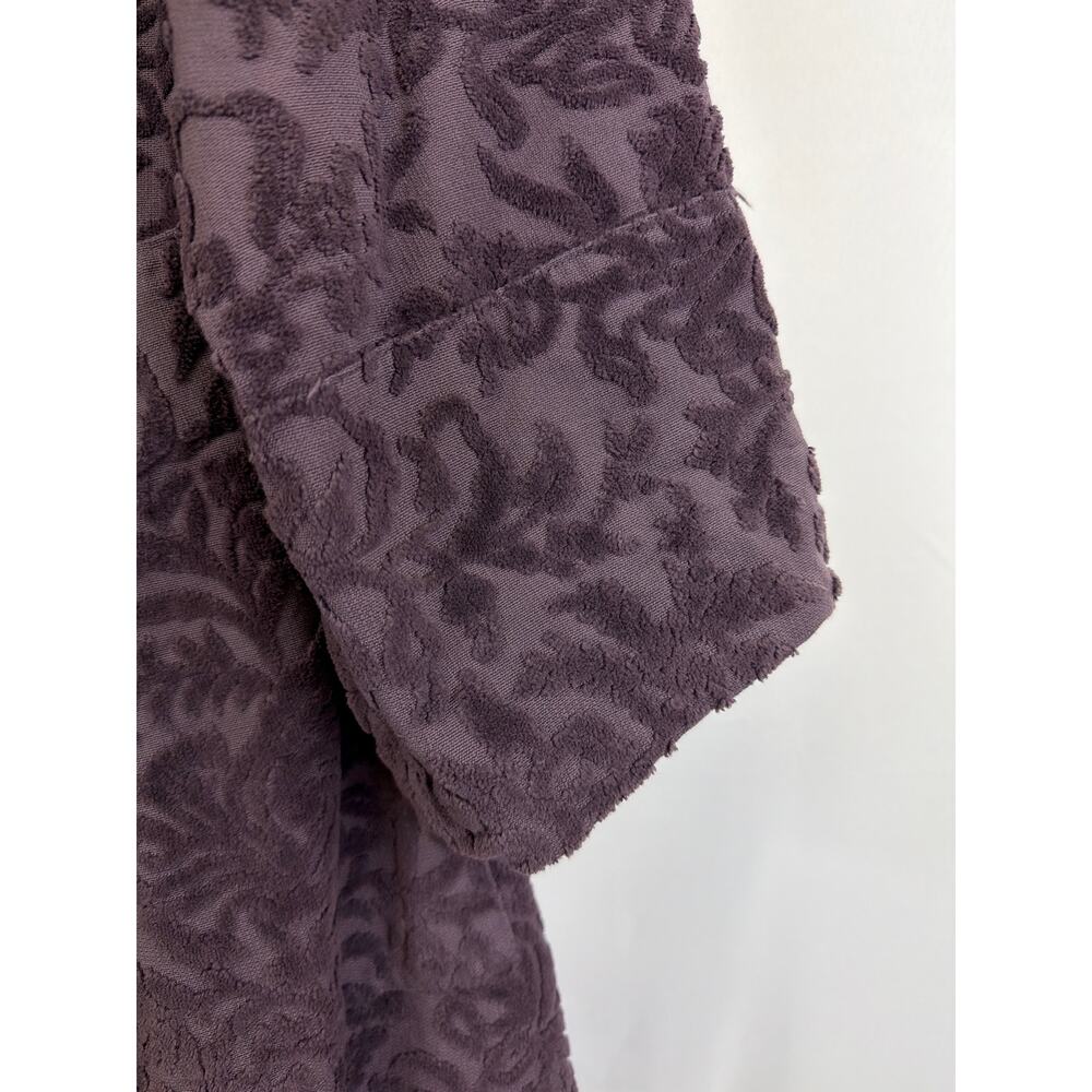 Blue Fish Vintage Purple Embossed Floral Patched Long Duster Jacket Size 0 MED - Picture 3 of 12